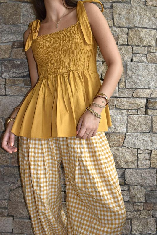 Paloma Bandeau Cami Mustard
